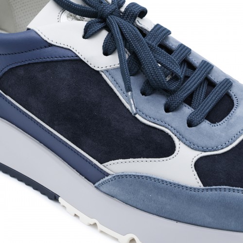 NAVY LEATHER SNEAKERS