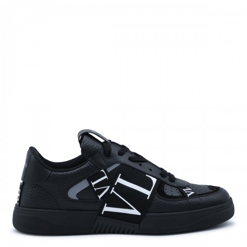 BLACK LEATHER VL7N SNEAKERS