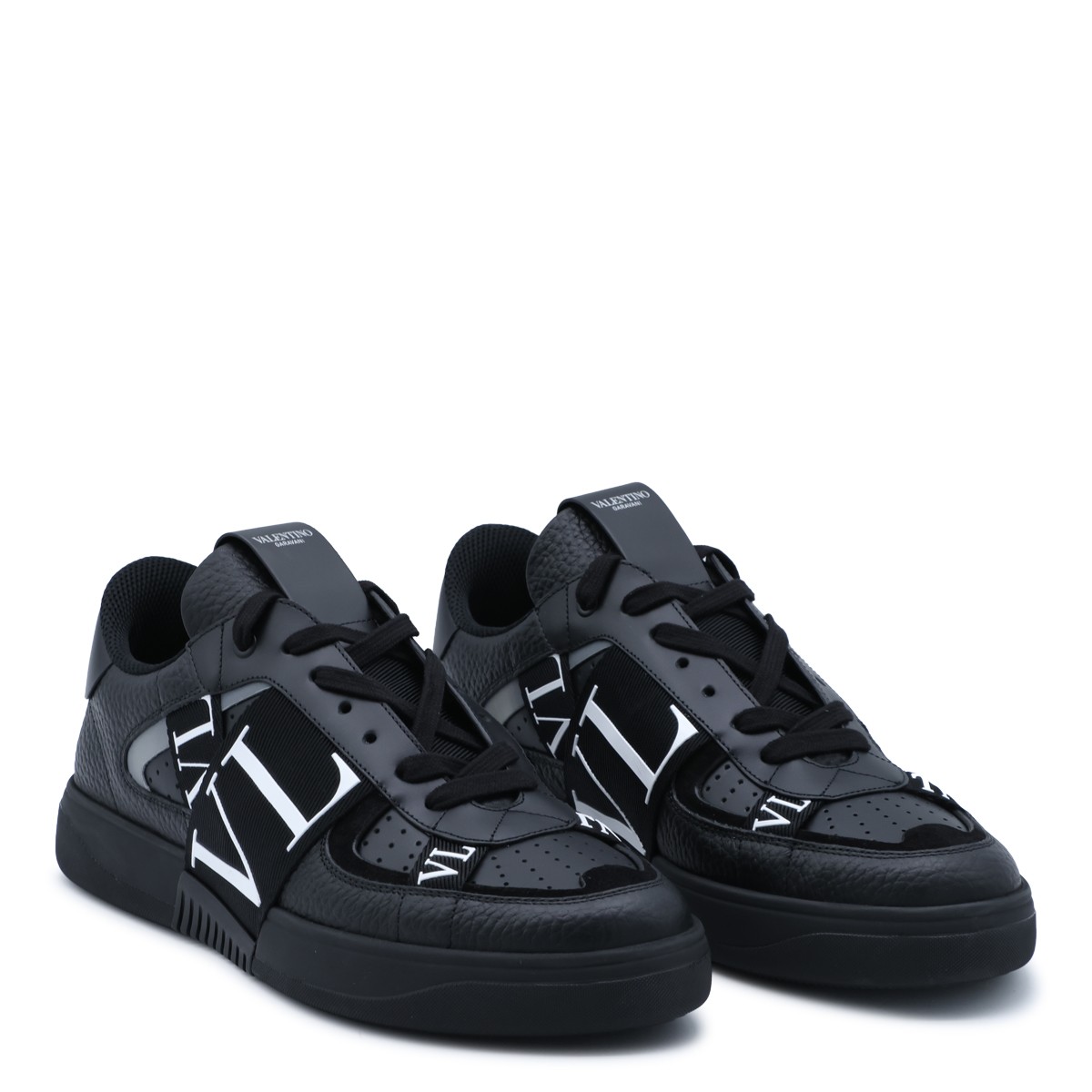 BLACK LEATHER VL7N SNEAKERS