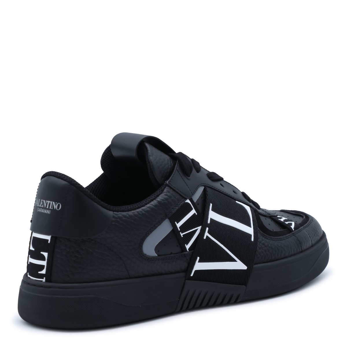 BLACK LEATHER VL7N SNEAKERS
