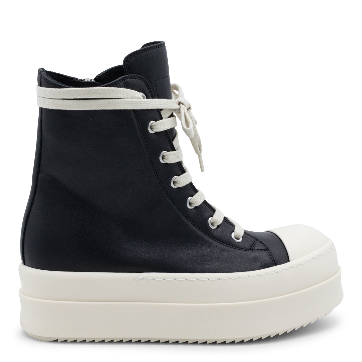 BLACK AND MILK LEATHER BUMPER SNEAKERS