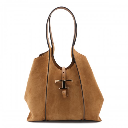 CAMEL SUEDE T TIMELESS TOTE