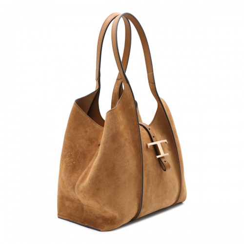 CAMEL SUEDE T TIMELESS TOTE