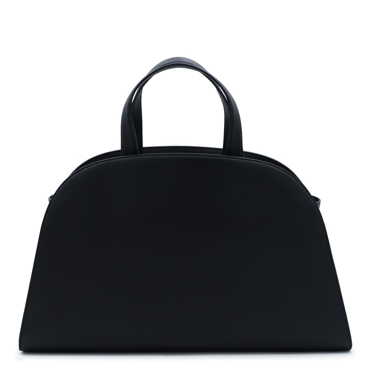 BLACK LEATHER ROMY TOP HANDLE BAG