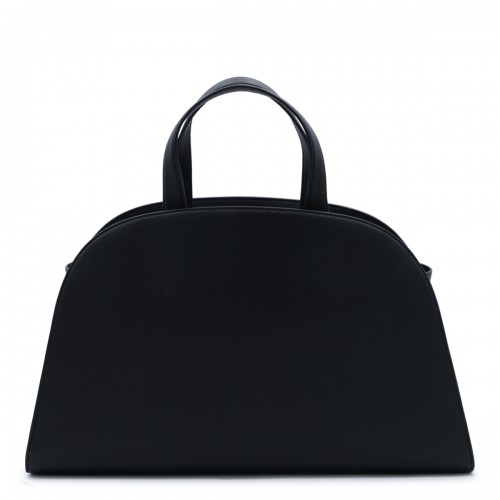 BLACK LEATHER ROMY TOP HANDLE BAG