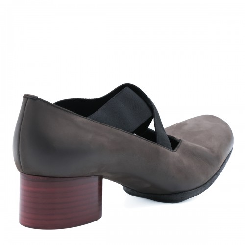 BROWN AND RED LEATHER HIGH BALLET SHOES