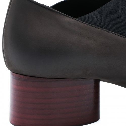 BROWN AND RED LEATHER HIGH BALLET SHOES