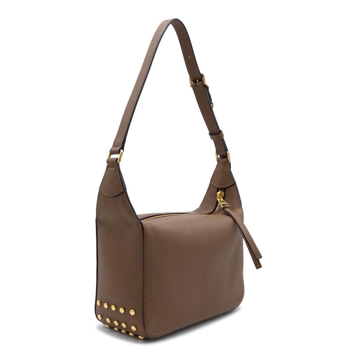 LIGHT BROWN LEATHER METAL DOTS...