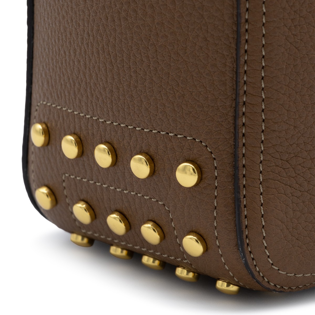 LIGHT BROWN LEATHER METAL DOTS...