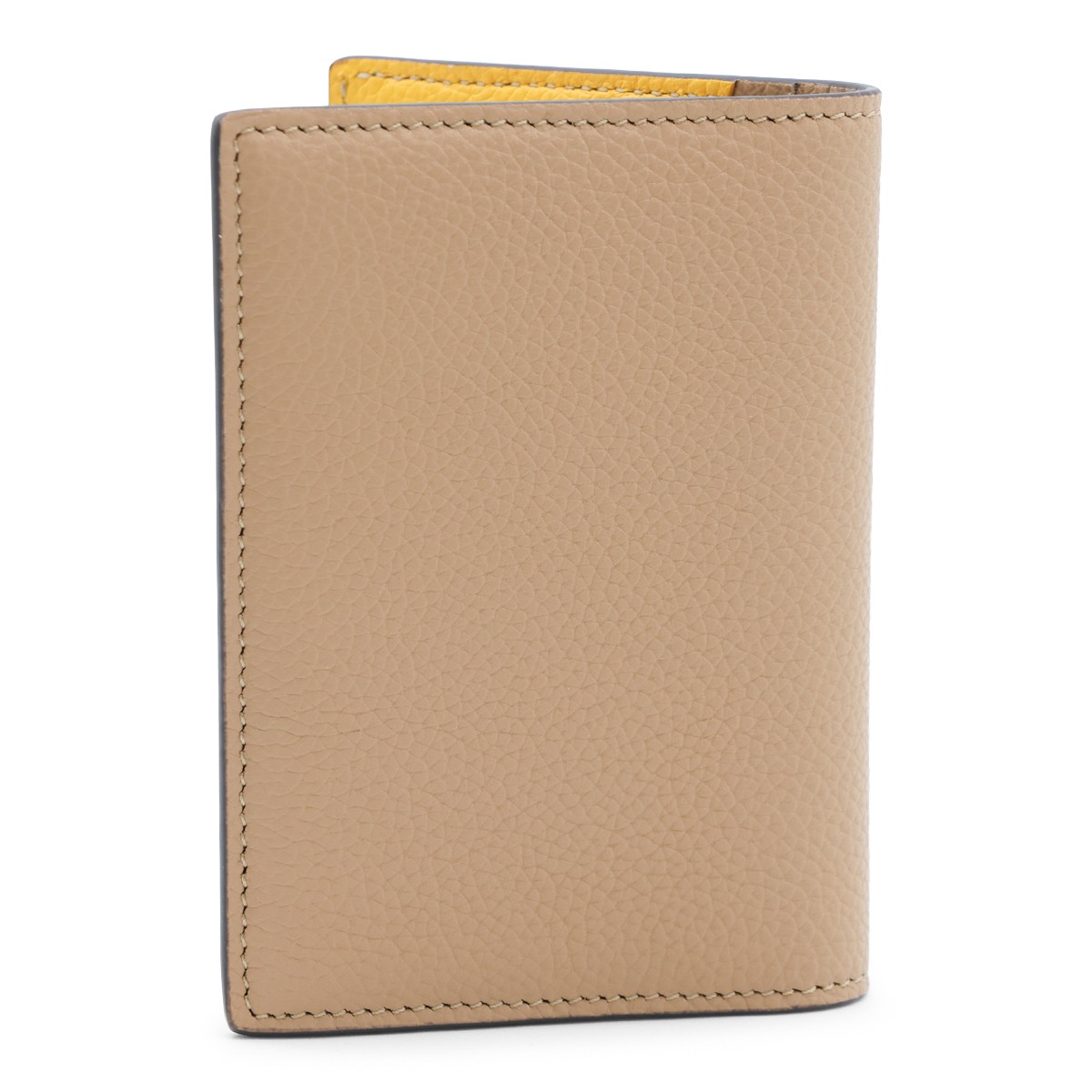 YELLOW AND BROWN LEATHER VERTICAL...