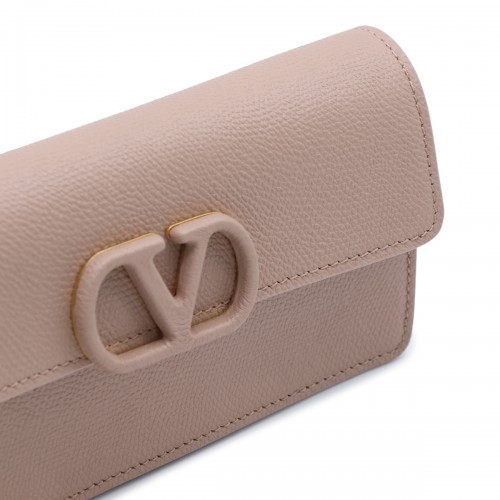 ROSE CANNELLE LEATHER VLOGO SIGNATURE MINI BAG