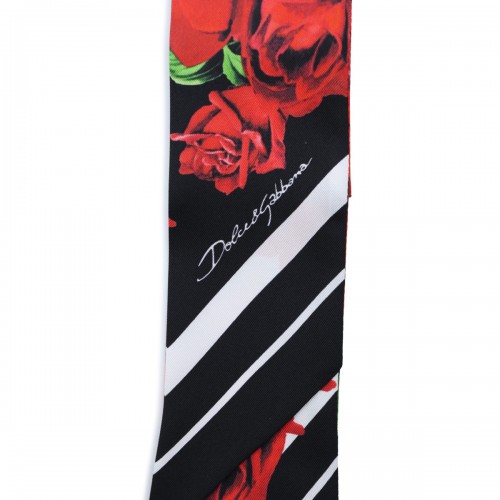 MULTICOLOR SILK ROSES SCARF 2