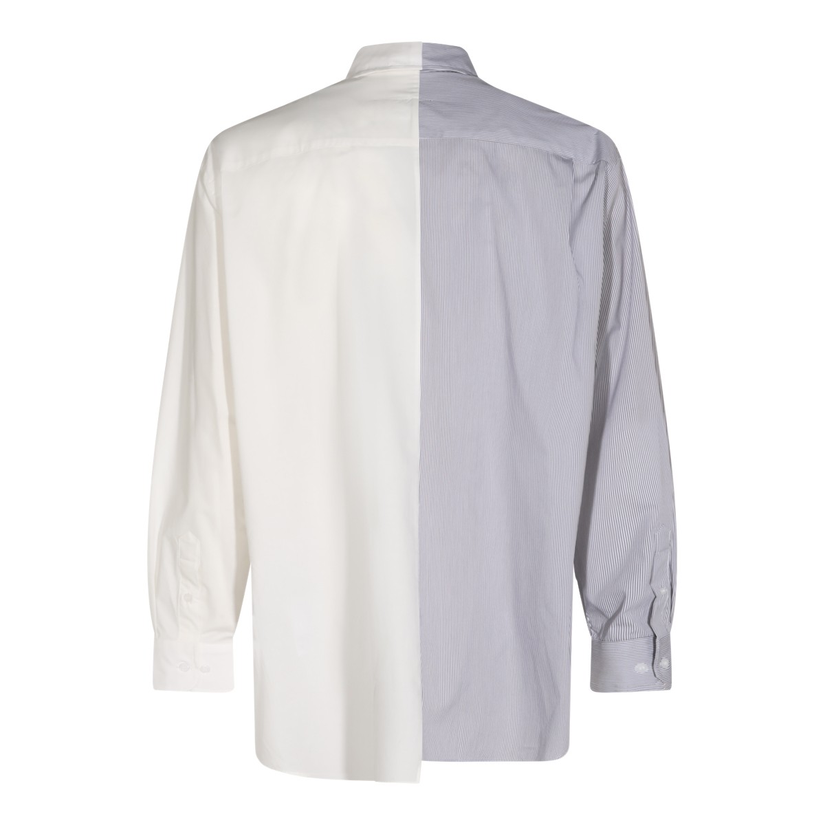 WHITE AND GREY COTTON SHIRT