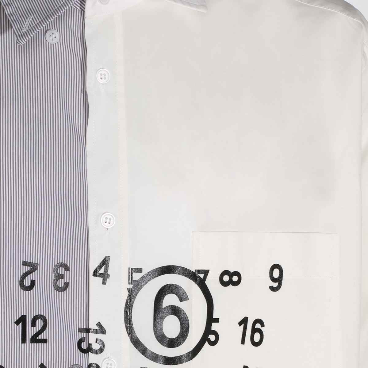 WHITE AND GREY COTTON SHIRT