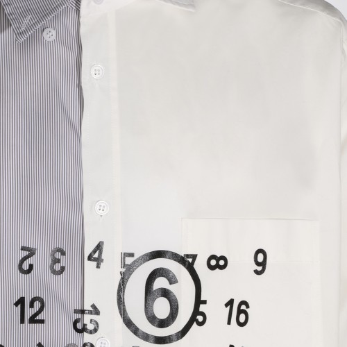 WHITE AND GREY COTTON SHIRT