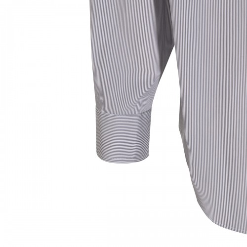 WHITE AND GREY COTTON SHIRT