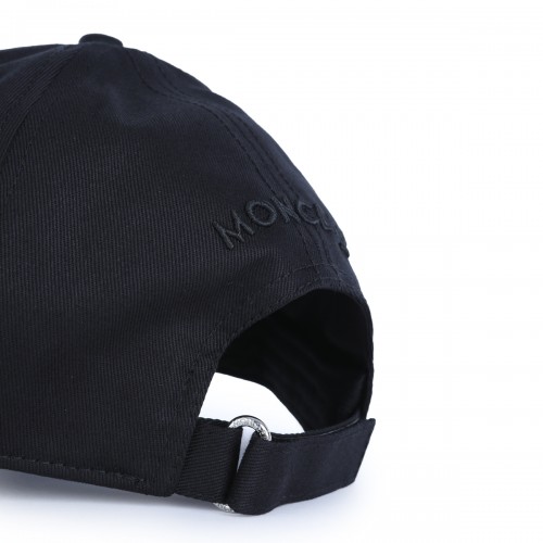 BLACK COTTON LOGO BASEBALL CAP 2