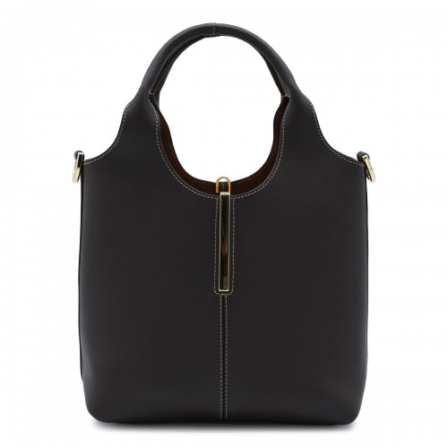 DEEP BROWN LEATHER TOTE