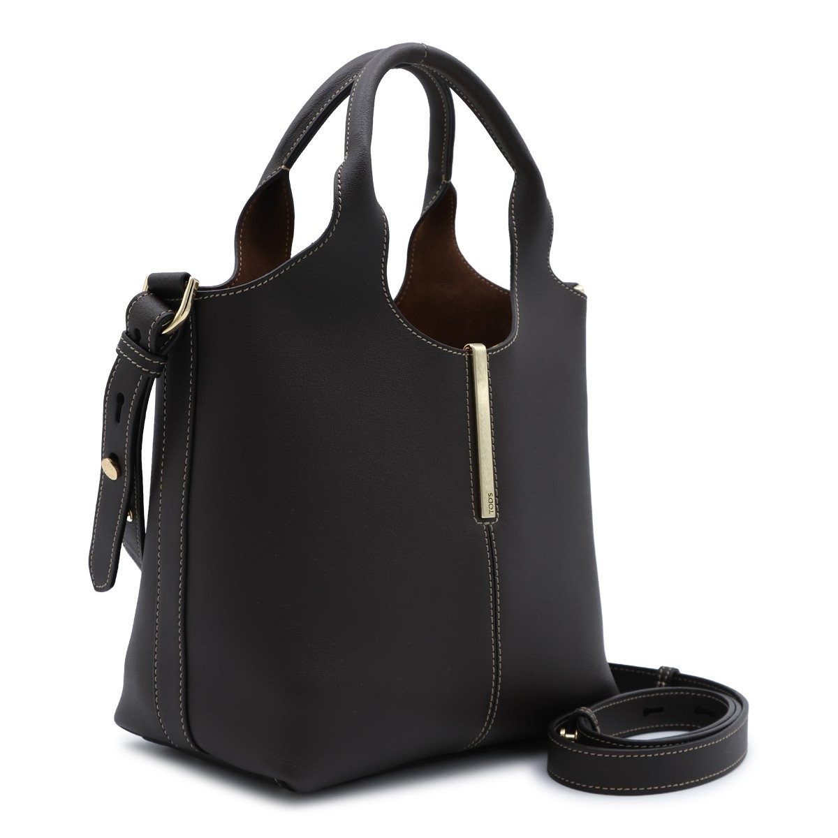 DEEP BROWN LEATHER TOTE