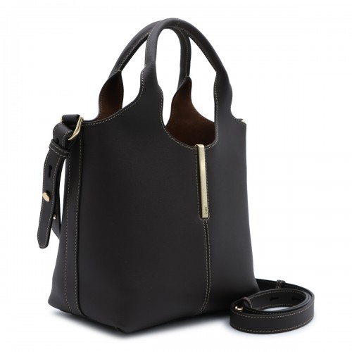DEEP BROWN LEATHER TOTE