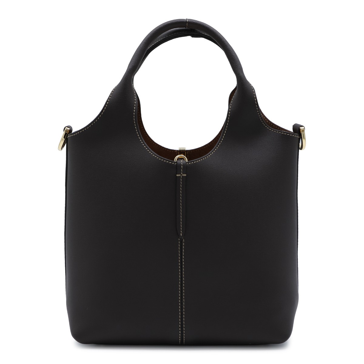 DEEP BROWN LEATHER TOTE