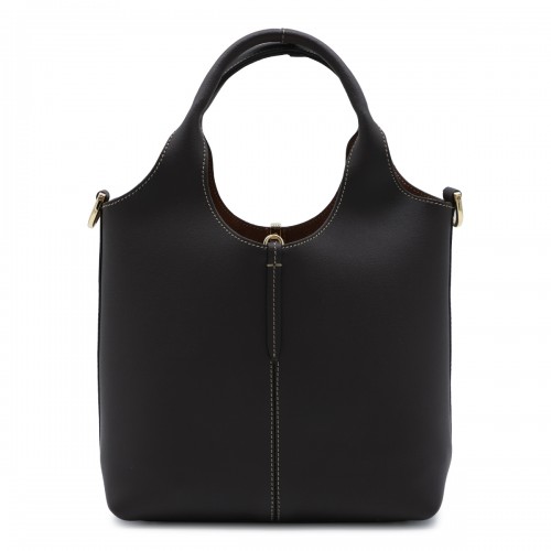 DEEP BROWN LEATHER TOTE