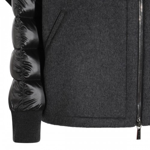 DARK GREY WOOL PEGASO DOWN JACKET
