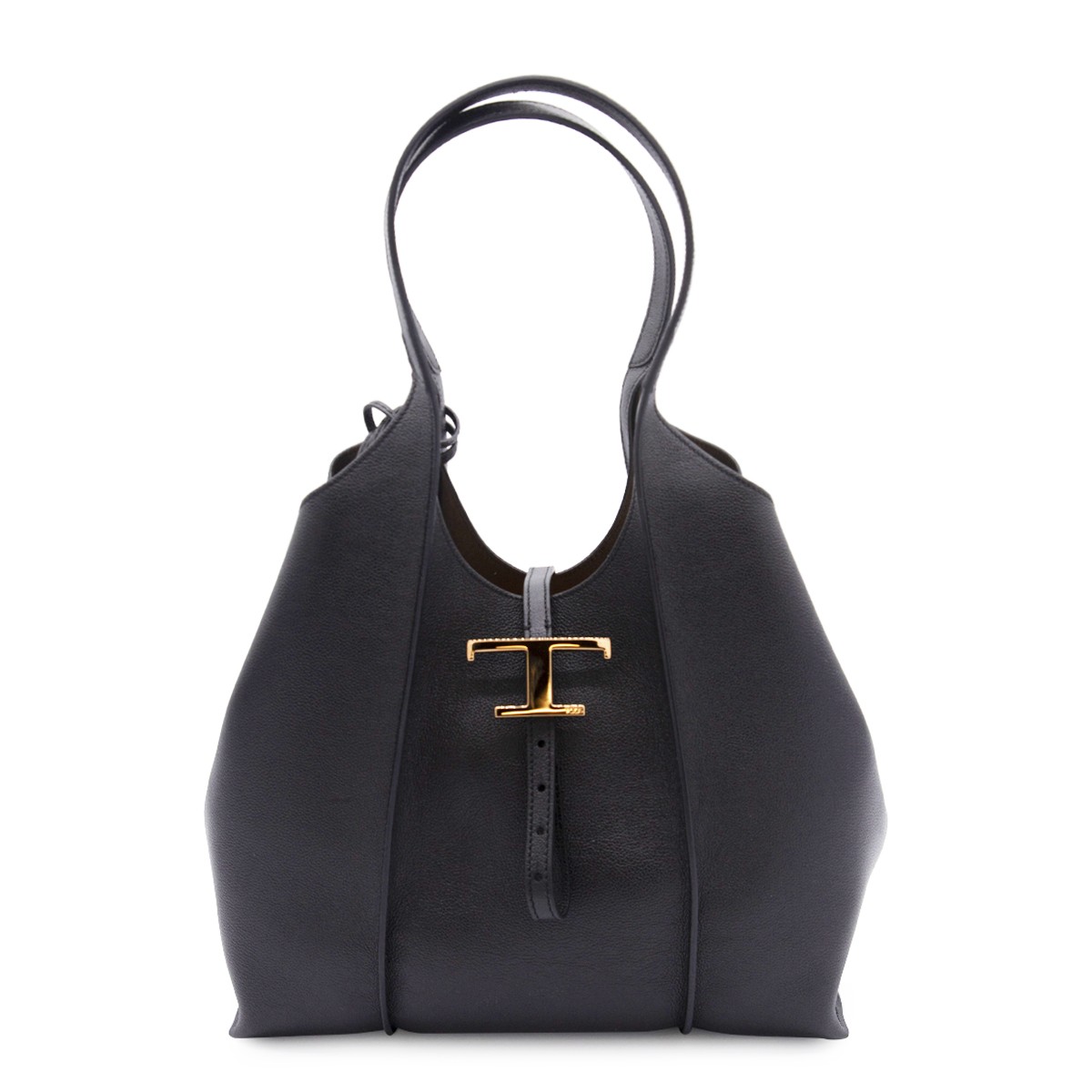 BLACK LEATHER T TIMELESS TOTE