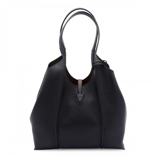 BLACK LEATHER T TIMELESS TOTE