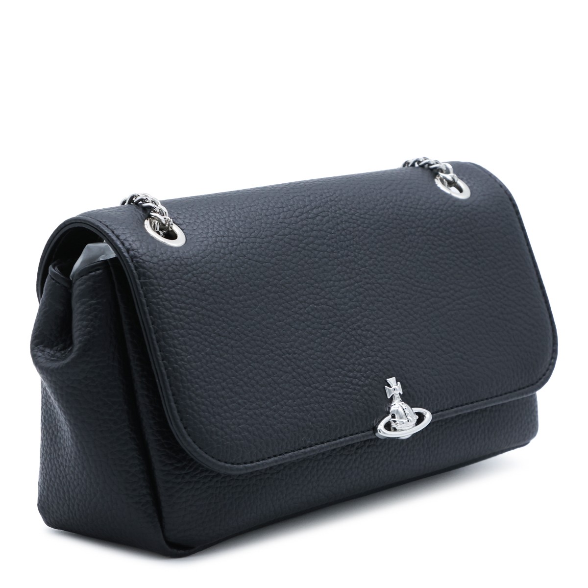 BLACK CHAIN ORB SHOULDER BAG