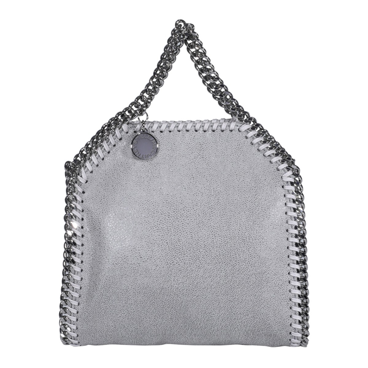 GREY FAUX LEATHER TINY TOTE