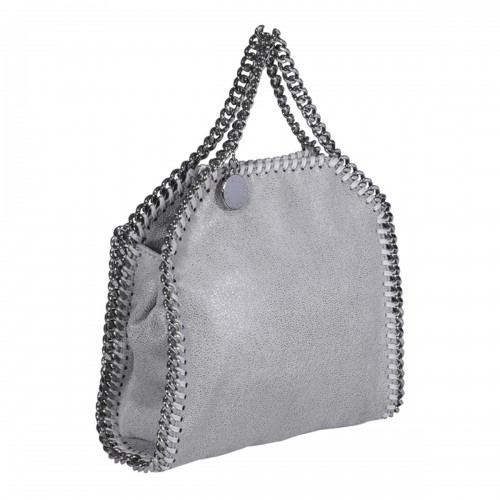 GREY FAUX LEATHER TINY TOTE 2