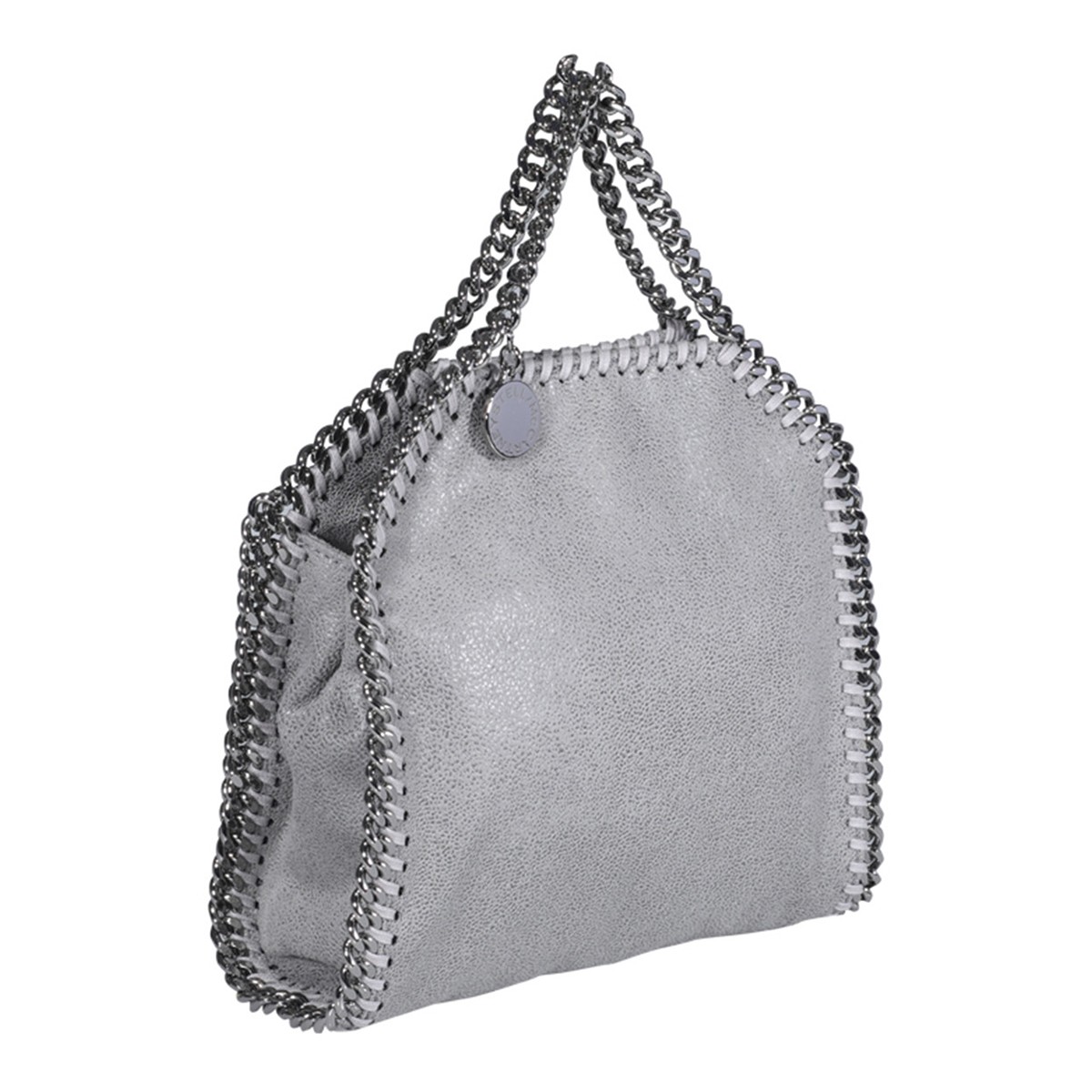 GREY FAUX LEATHER TINY TOTE