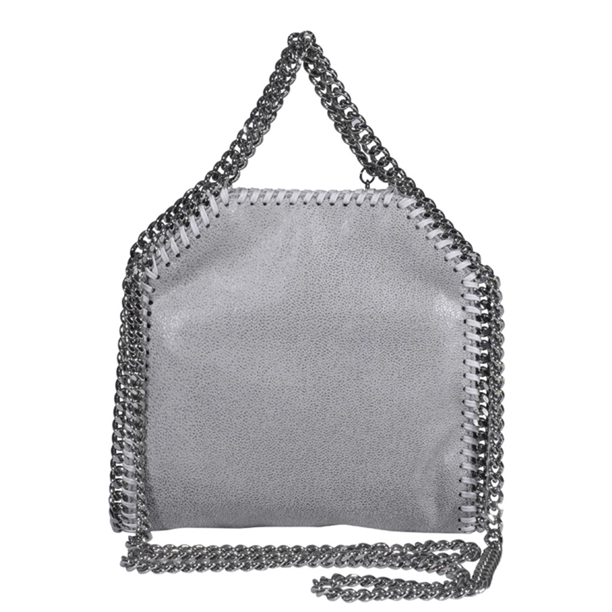 GREY FAUX LEATHER TINY TOTE