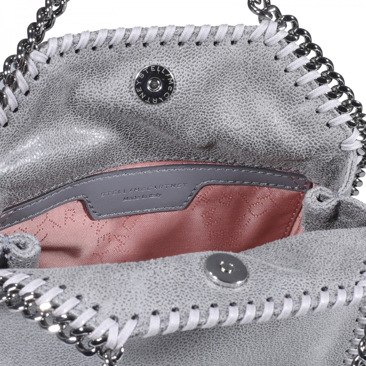 GREY FAUX LEATHER TINY TOTE