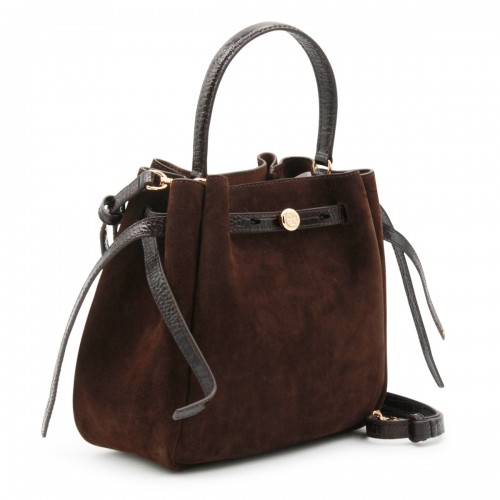 DARK COCOA SUEDE ROMY SATCHEL BAG