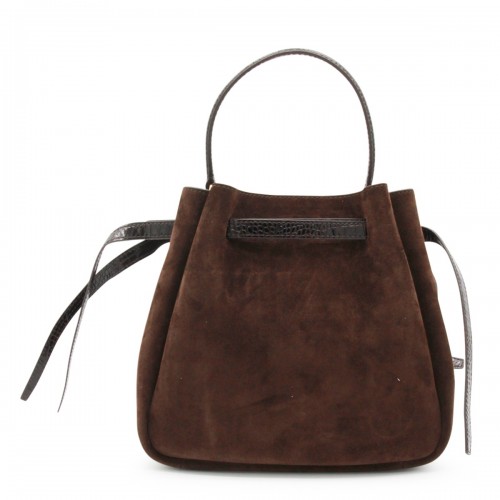 DARK COCOA SUEDE ROMY SATCHEL BAG