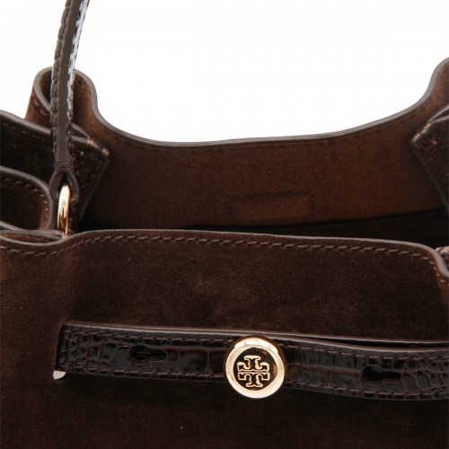 DARK COCOA SUEDE ROMY SATCHEL BAG