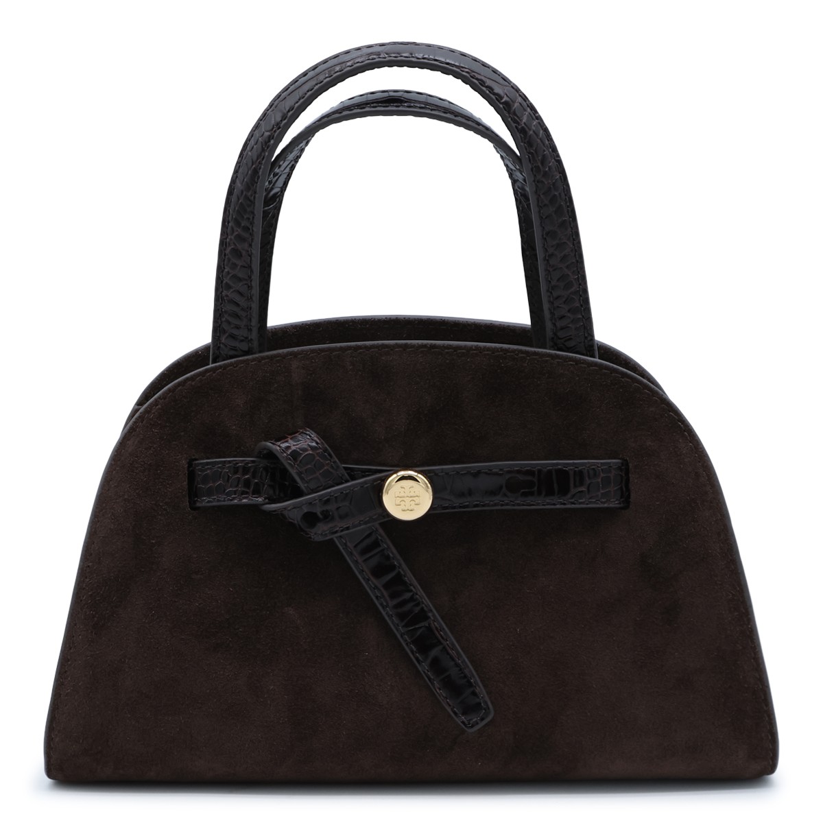 DARK BROWN LEATHER ROMY TOP HANDLE BAG
