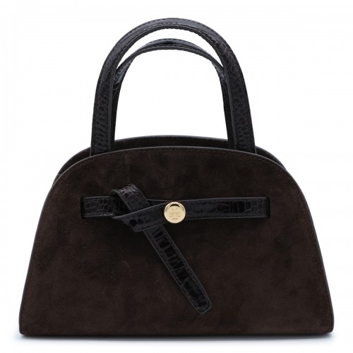 DARK BROWN LEATHER ROMY TOP HANDLE BAG
