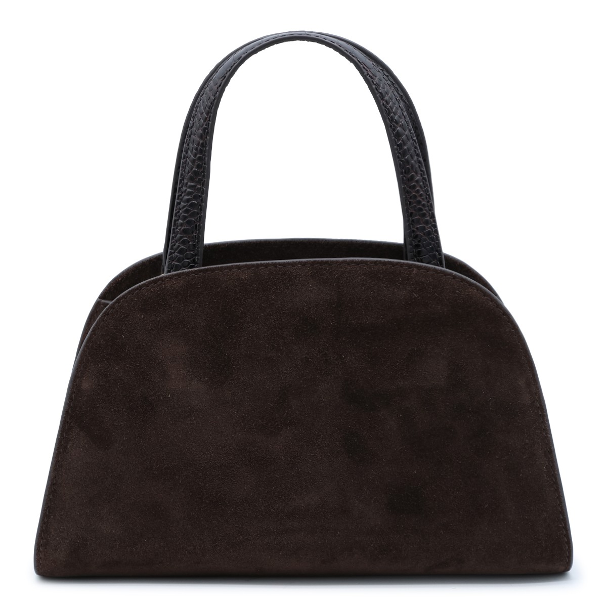 DARK BROWN LEATHER ROMY TOP HANDLE BAG