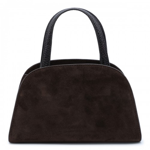 DARK BROWN LEATHER ROMY TOP HANDLE BAG
