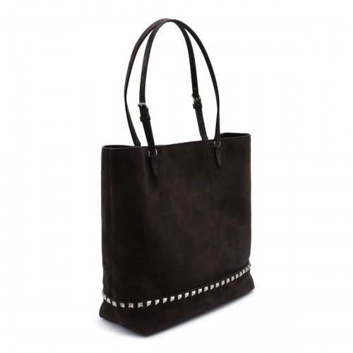 BROWN SUEDE ROCKSTUD TOTE 2
