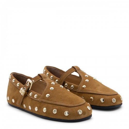 CARAMEL CAFE LEATHER FLATS 2