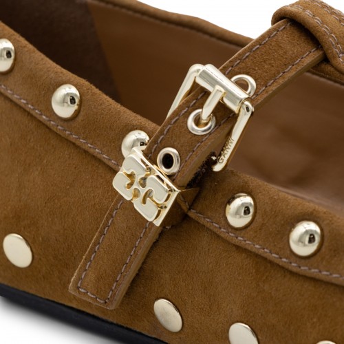 CARAMEL CAFE LEATHER FLATS