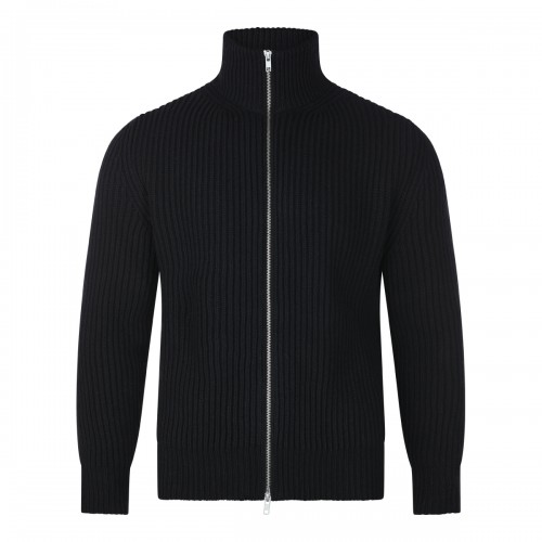 BLACK WOOL SPORTS SWEATER