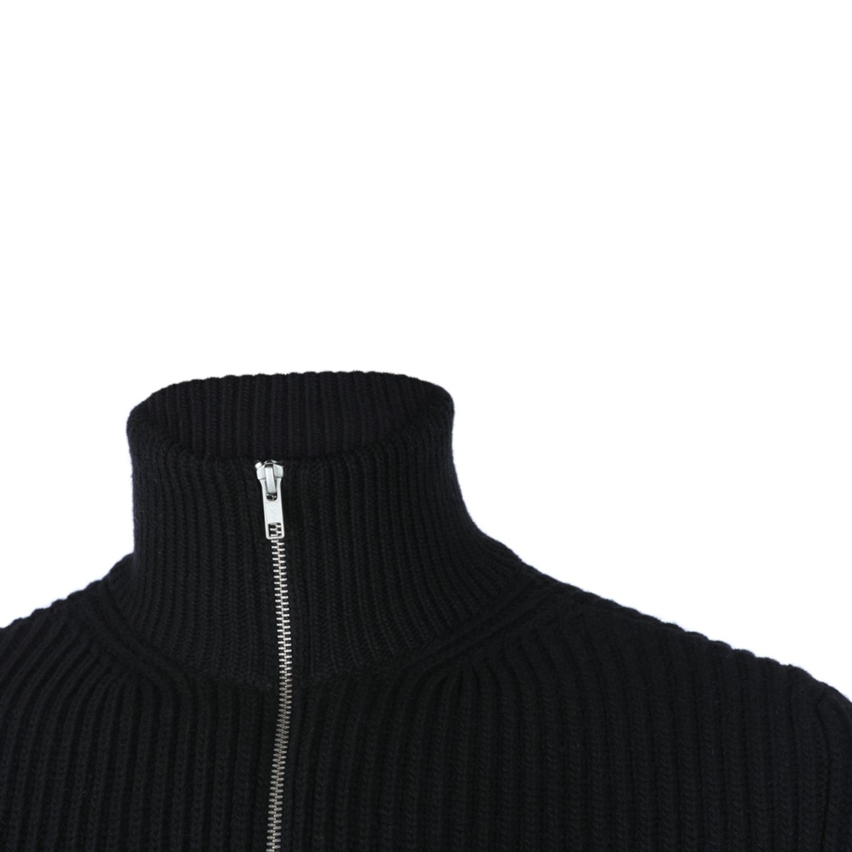 BLACK WOOL SPORTS SWEATER
