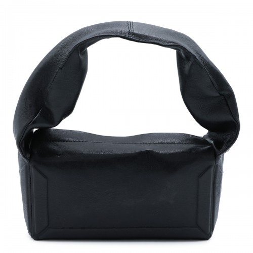 BLACK LEATHER BOX EAST WEST...