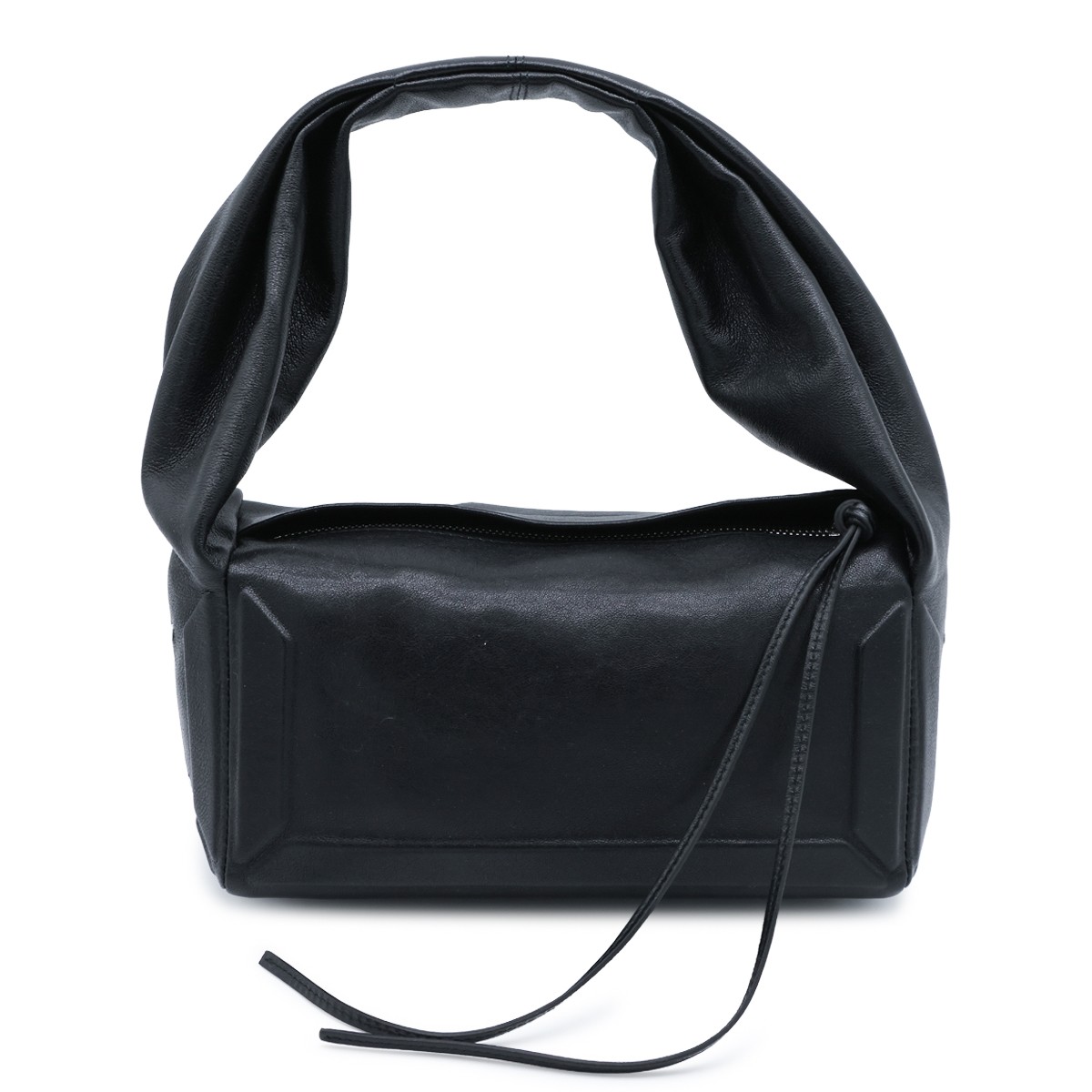 BLACK LEATHER BOX EAST WEST SMALL...