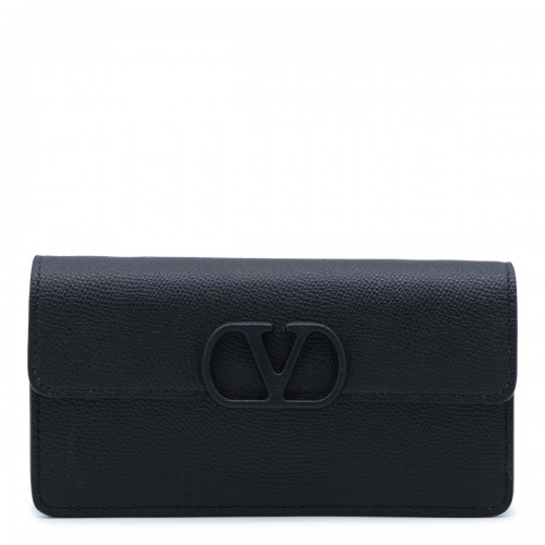BLACK LEATHER VLOGO SIGNATURE MINI BAG